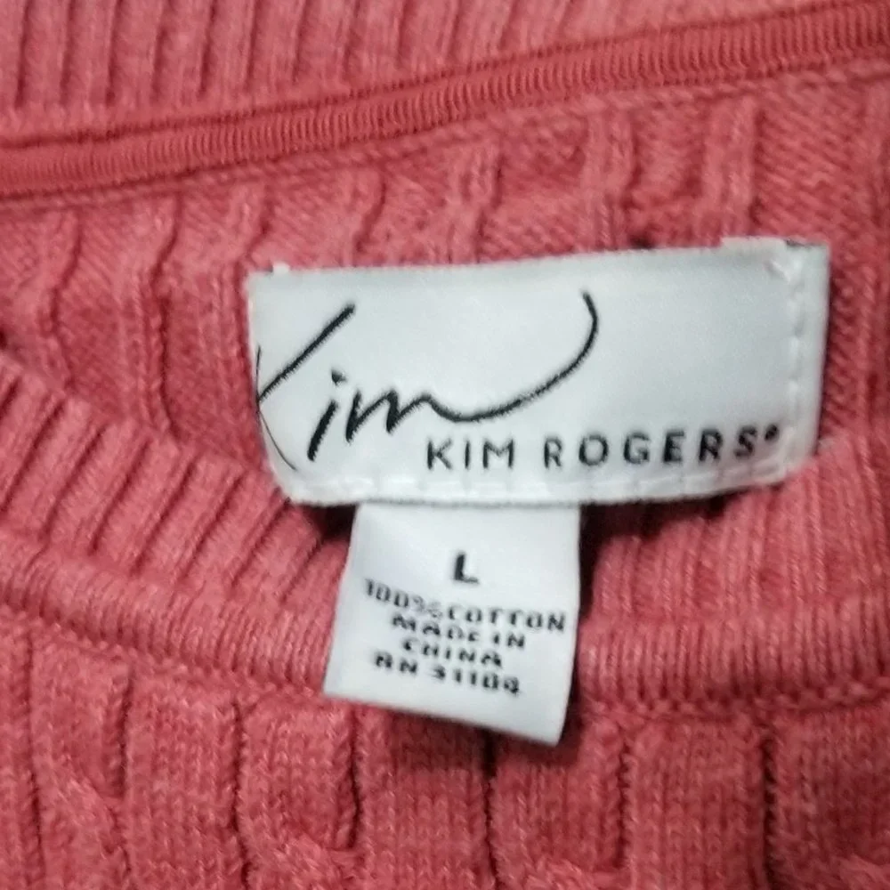 Kim Rogers women's L cable knit sweater - Picture 3 of 4